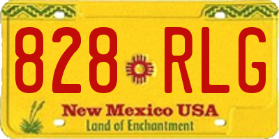 NM license plate 828RLG