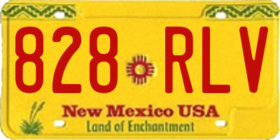NM license plate 828RLV
