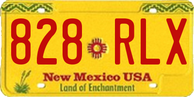 NM license plate 828RLX