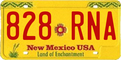 NM license plate 828RNA