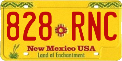 NM license plate 828RNC