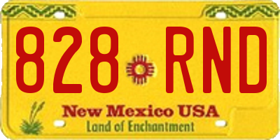 NM license plate 828RND
