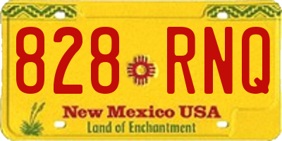 NM license plate 828RNQ