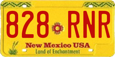 NM license plate 828RNR
