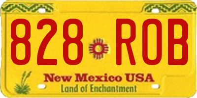 NM license plate 828ROB