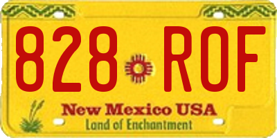 NM license plate 828ROF