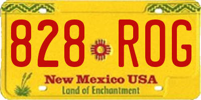 NM license plate 828ROG