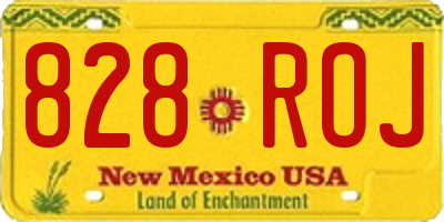 NM license plate 828ROJ