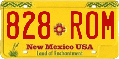 NM license plate 828ROM