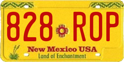 NM license plate 828ROP