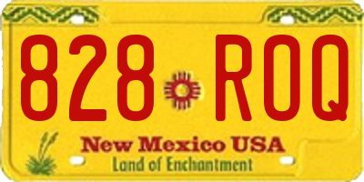 NM license plate 828ROQ