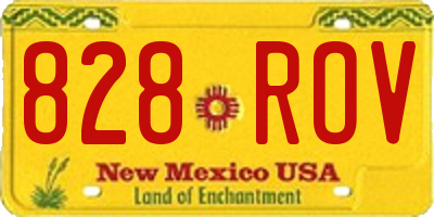NM license plate 828ROV
