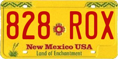 NM license plate 828ROX