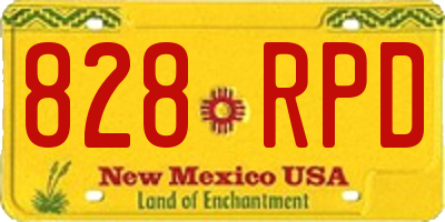NM license plate 828RPD