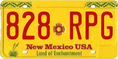 NM license plate 828RPG