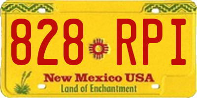 NM license plate 828RPI