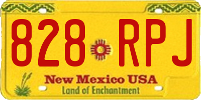 NM license plate 828RPJ