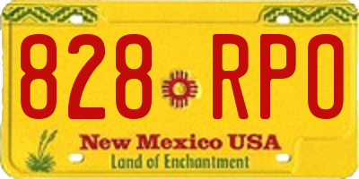 NM license plate 828RPO