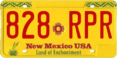 NM license plate 828RPR