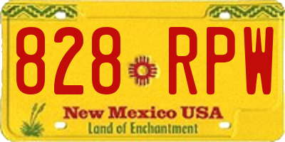 NM license plate 828RPW