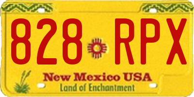 NM license plate 828RPX