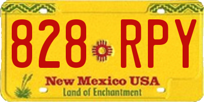 NM license plate 828RPY