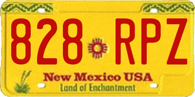 NM license plate 828RPZ