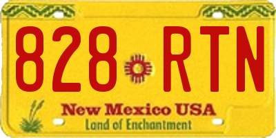 NM license plate 828RTN