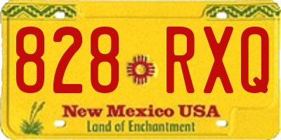 NM license plate 828RXQ