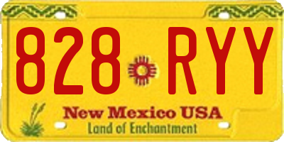 NM license plate 828RYY
