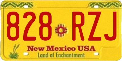 NM license plate 828RZJ