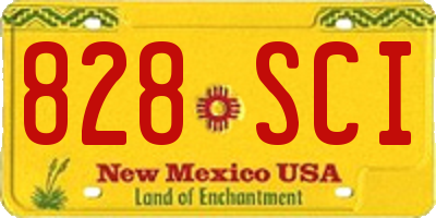 NM license plate 828SCI