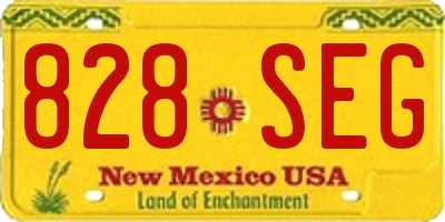 NM license plate 828SEG