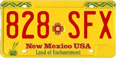 NM license plate 828SFX