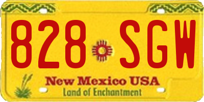 NM license plate 828SGW