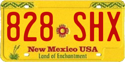 NM license plate 828SHX
