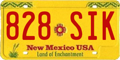 NM license plate 828SIK