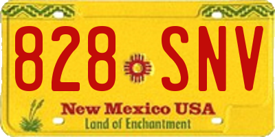 NM license plate 828SNV