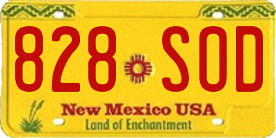 NM license plate 828SOD