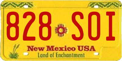 NM license plate 828SOI