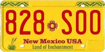 NM license plate 828SOO
