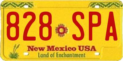 NM license plate 828SPA