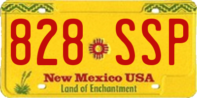 NM license plate 828SSP