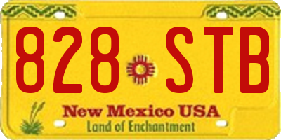 NM license plate 828STB