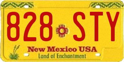 NM license plate 828STY