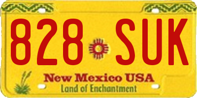 NM license plate 828SUK