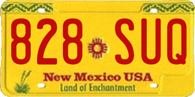 NM license plate 828SUQ