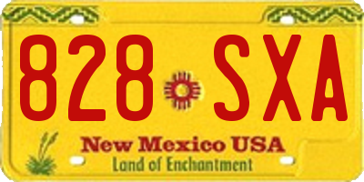 NM license plate 828SXA