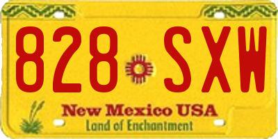 NM license plate 828SXW