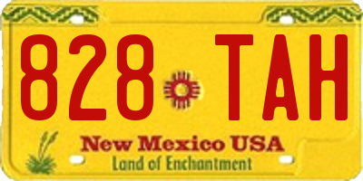 NM license plate 828TAH